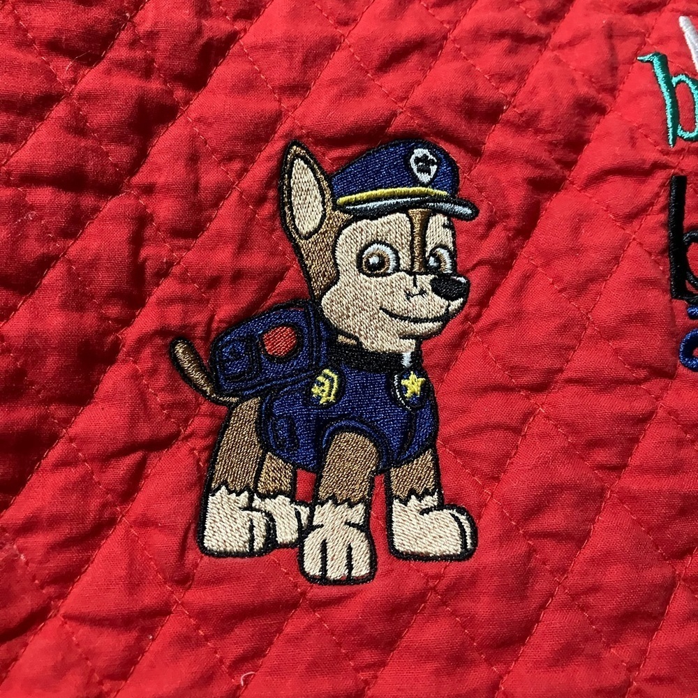 Red Quilted Reading Pillow Cover with Colorful Embroidery - Picture 4 of 5